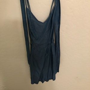 lulus cute jean romper with belt never worn